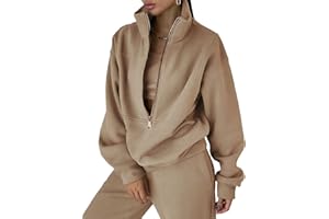 Eisctnd Womens Fashion Womens Joggers Sweat Sets Women Half Zipper 2 Piece Outfits Joggers Pants Sweatshirt Set Travel
