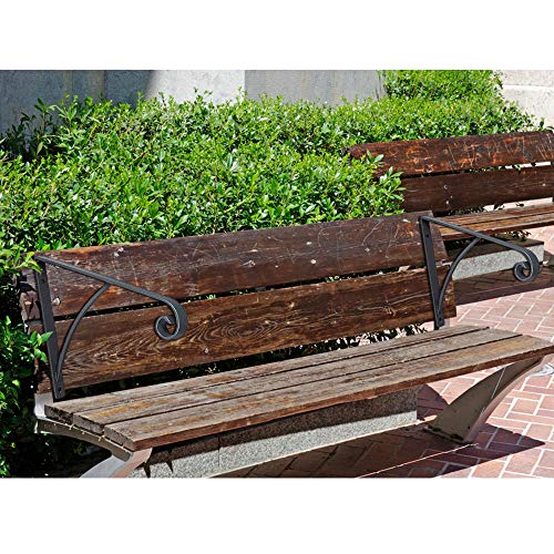 ATYOUK Single Post Handrail Wrought Iron Post Mount Step Grab Supports with Base Plate Fits 1 or