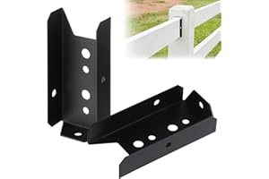 AOKLIT 2x4 Fence Brackets for Wood Rail, 40 Pack Black Deck Railing Brackets for 2” X 4” Wood Post, Thickness1.2mm(18 Gauge) 