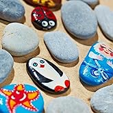 PGN 40 PCS Flat Smooth River Rocks for Painting – 1-4″ Natural Stones for Kids & Adults DIY Craft, Garden Decor – Paintable Surface, No Sharp Edges, Family Art Activity