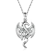 Sterling Silver Celtic Animal Necklace: Fox Bunny Rabbit Dragon Pendant Celtic Knot Necklace Jewelry Gift for Women