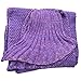 Kihanny Living Room Mermaid Tail Knit Crochet Mermaid Blanket for Kids and Adults, 71