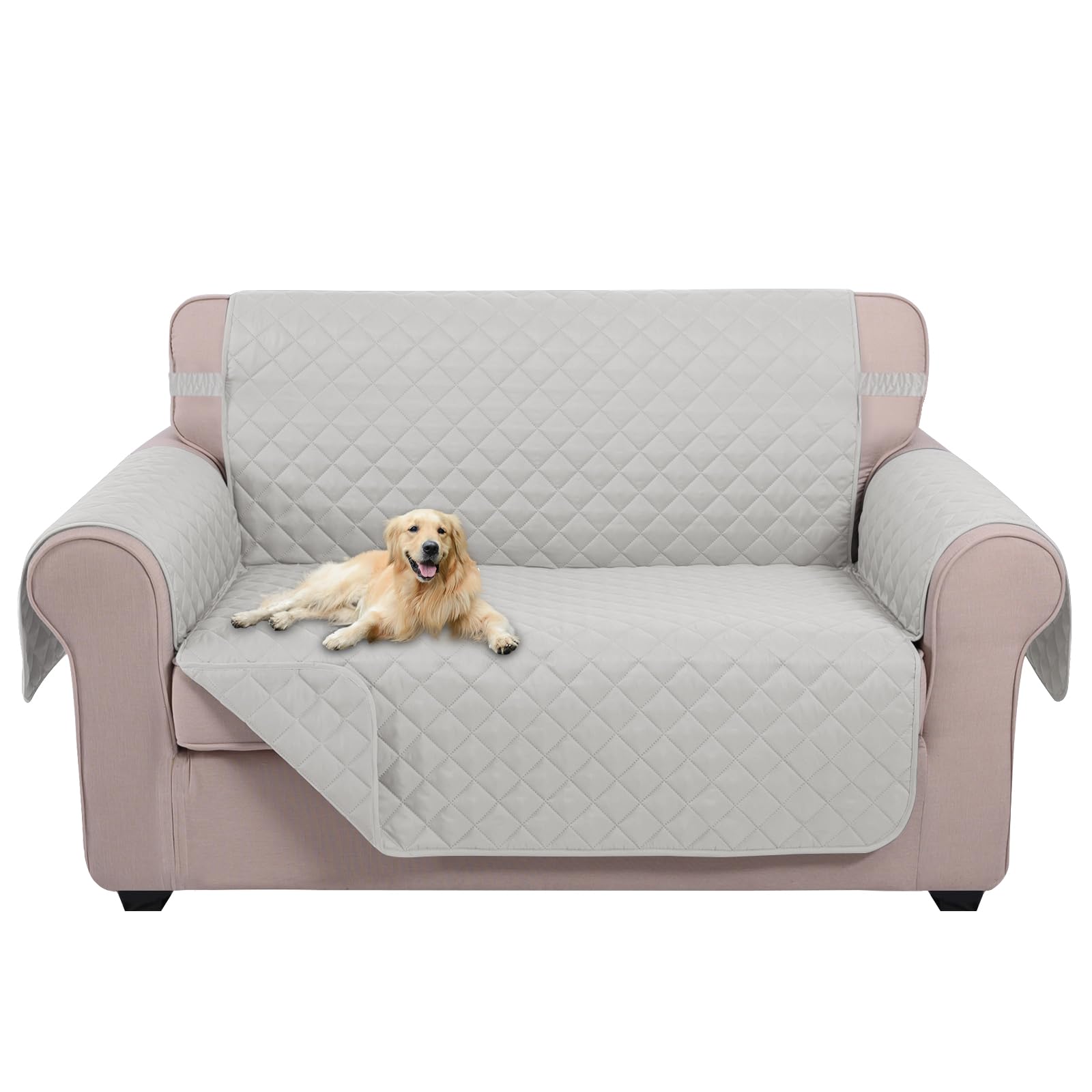 Photo 1 of U-NICE HOME Loveseat Sofa Cover Reversible Couch Cover for Dogs with Elastic Straps Water Resistant Furniture Protector for Pets Couch Cover for 2 Cushion Couch (Loveseat, Light Grey/Light Grey)