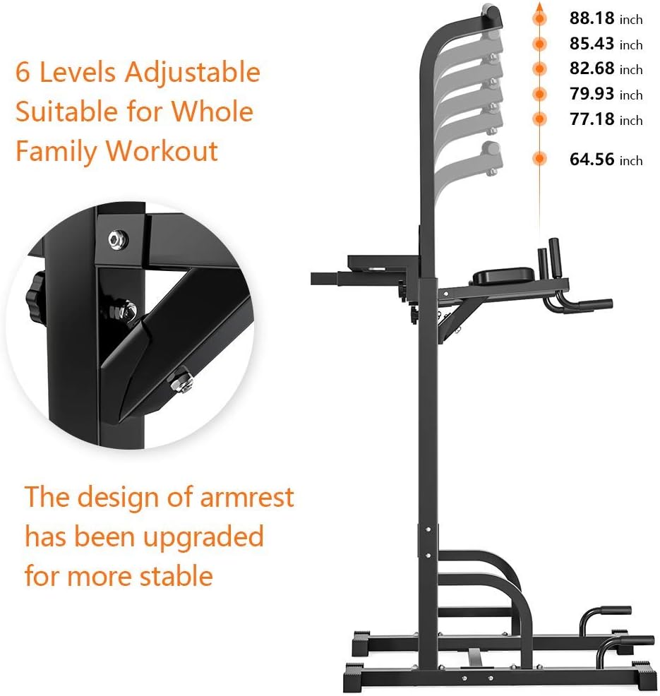 Sportsroyals Power Tower Dip Station Pull Up Bar for Home Gym Strength Training Workout Equipment, 400LBS. : Sports & Outdoors