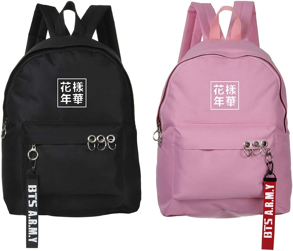 Bstomrogh Kpop BTS V/SUGA / Jungkook/Jimin / JIN/J-Hope Rap-Monster Same Backpack Member's Name Print Korean Version of Male and Female Students Large Capacity Backpack H03-BK