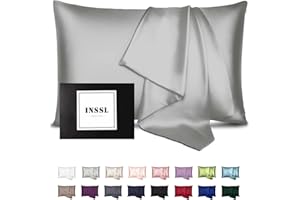 INSSL Silk Pillow Cases for Women, Mulberry Silk Pillowcase for Hair and Skin and Stay Comfortable and Breathable During Slee