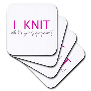 'I Knit, What's Your Superpower?' Soft Coasters