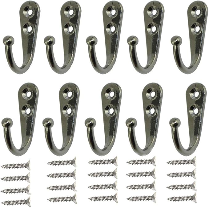 IMIKEYA Clothes Hooks for Wall Mount for Heavy Duty Closet Hooks with 2