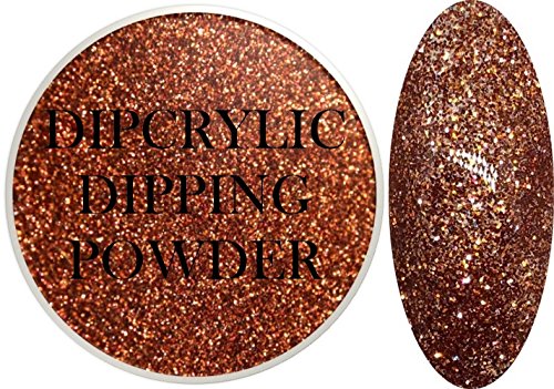 SHEBA NAILS Dipcrylic Glitter Dip Dipping Powder SPARKLING COPPER - 1oz Jar