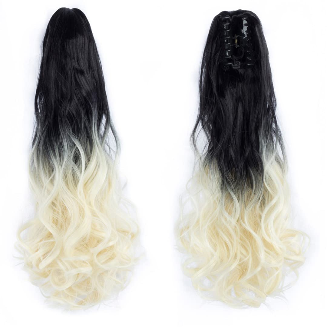 22 Inch Long Wavy Hair Ponytail Synthetic Wrap On