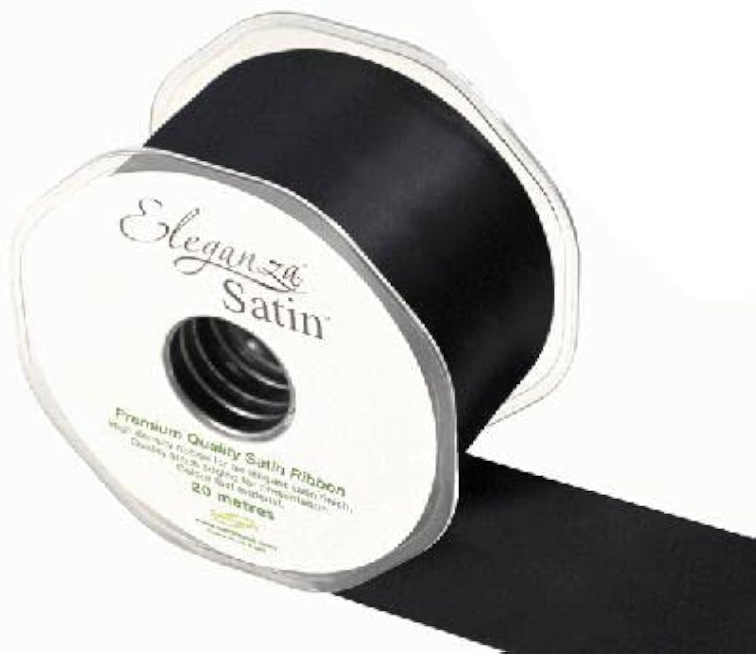 OakTree Double Faced Ribbon, Black (No. 20), 50 mm x m