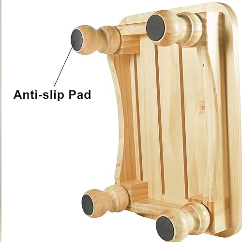 URFORESTIC Solid Wood Bed Step Stool Super Large/Bedside Steps for