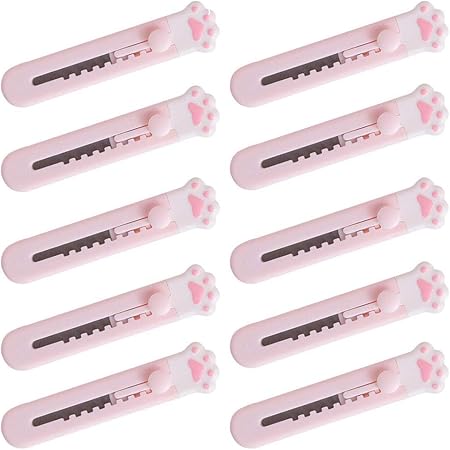 Amazon Co Jp Senfei ミニユーティリティ格納式ブレードポケットナイフ かわいい猫の足型ポータブルカッターナイフ オープナーボックス カッターレター用 10ピース 文房具 オフィス用品 Amazon Co Jp Senfei ミニユーティリティ格納式ブレードポケットナイフ かわいい猫の足型ポータブルカッターナイフ オープナーボックス カッターレター用 10ピース 文房具 オフィス用品