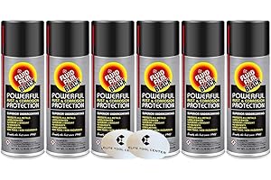 Elite Tool Center 6 Pack Fluid Film AS11B Rust and Corrosion Inhibitor 11.75 Ounce Aerosol Sprays Black; with Stickers