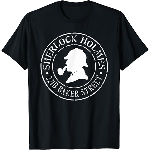 T-Shirt Homme Sherlock Holmes - Motif BD, Coton, Taille S, Neuf