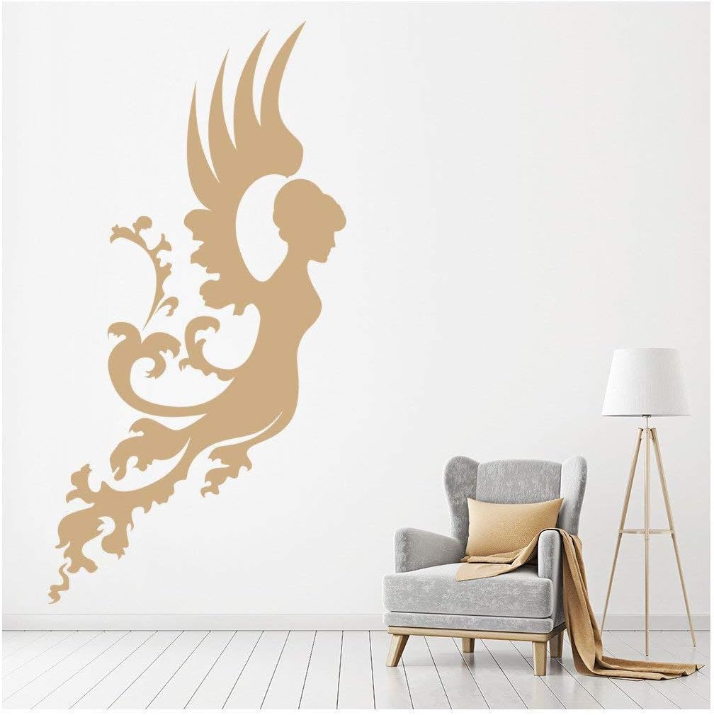 azutura Floral Angel Wall Sticker available in 5 Sizes and 25 Colours Moss Green