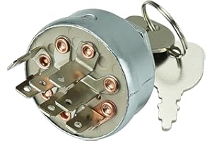 Ignition Starter Switch with 2 Keys 725-1717 925-1717 7 Terminals 4 Position Replacement for Craftman Huqvarna Poulan Riding 