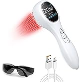 SUNJIKA Red Light Therapy Device Wand for Body, Infrared Light Therapy Device for Joint and Muscle & Tissue Pain Relief, Portable Red Light Therapy Machine for Human/Pets (15X650nm +3x808nm)-White
