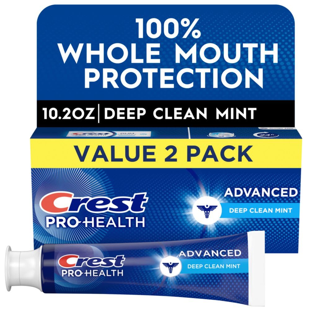 Crest Pro-Health Advanced Deep Clean Mint Toothpaste, 2 Count (Pack of 1)