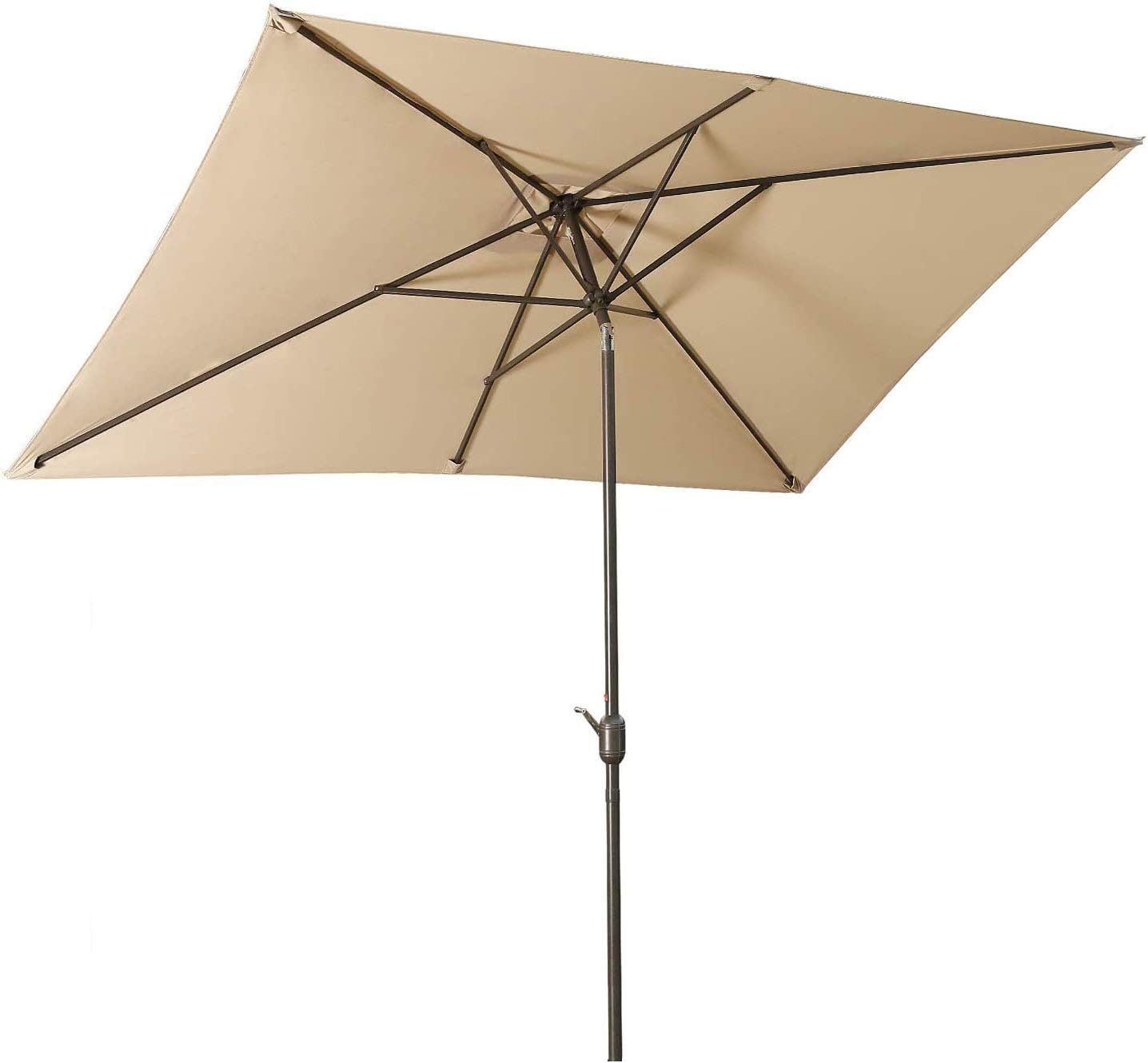 Amazon Com Aok Garden 6 5 10ft Rectangular Patio Umbrella Outdoor Table Umbrella Tilt With Push Button And Crank For Deck Pool Market Sand Garden Outdoor
