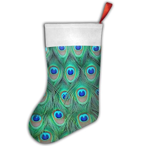 Amazon Com Ksschr Beautiful Peacock Feather Christmas Stocking