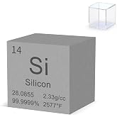 Silicon Cube 1" 99.99% Purity High Density Metal Element Cube for Element Collection Experiment Material Heavy Small Objects Experience Creative Gift