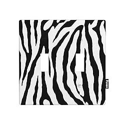 Pznen Zebra 2-Gang Wall Plate Animal Skin Texture