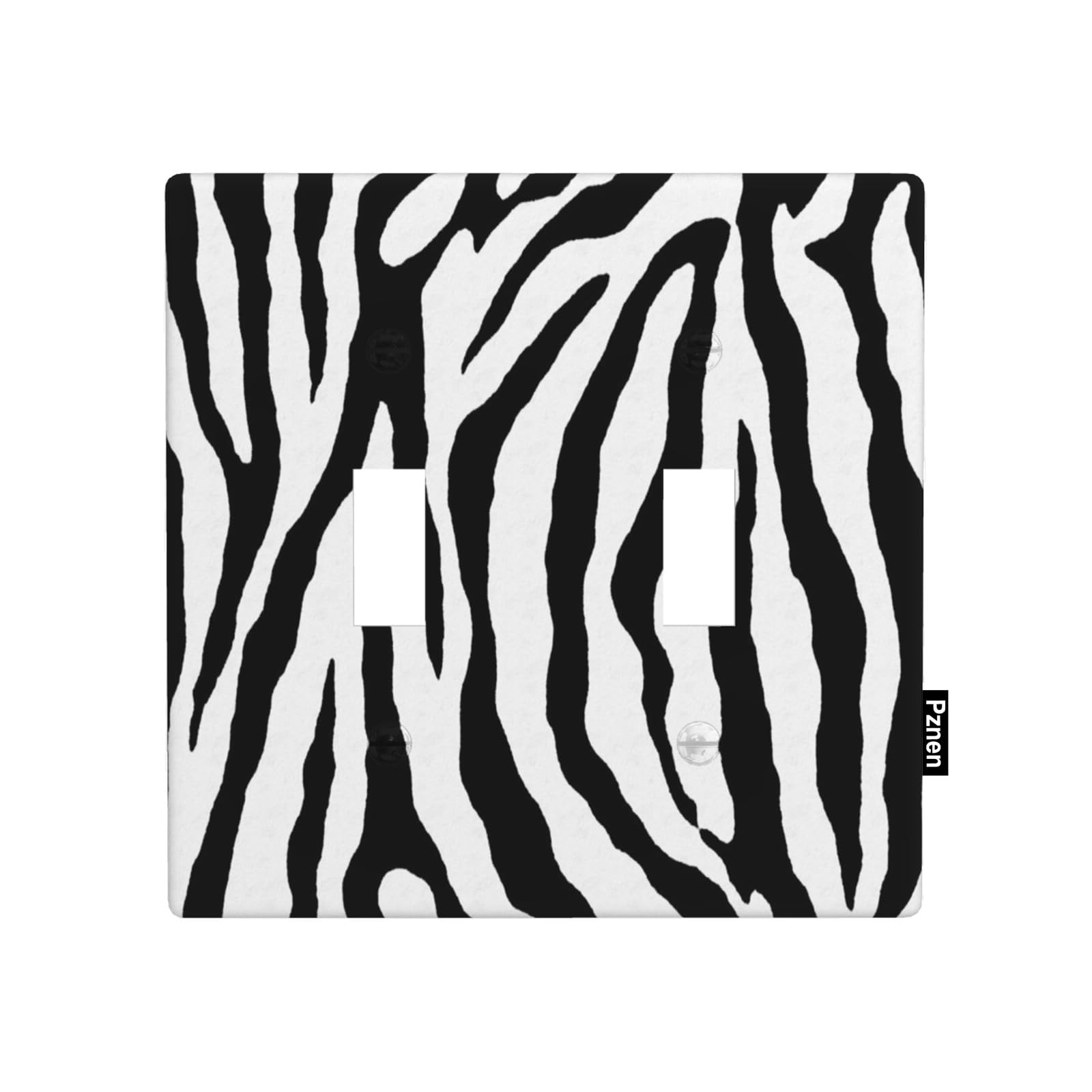 Pznen Zebra 2-Gang Wall Plate Animal Skin Texture
