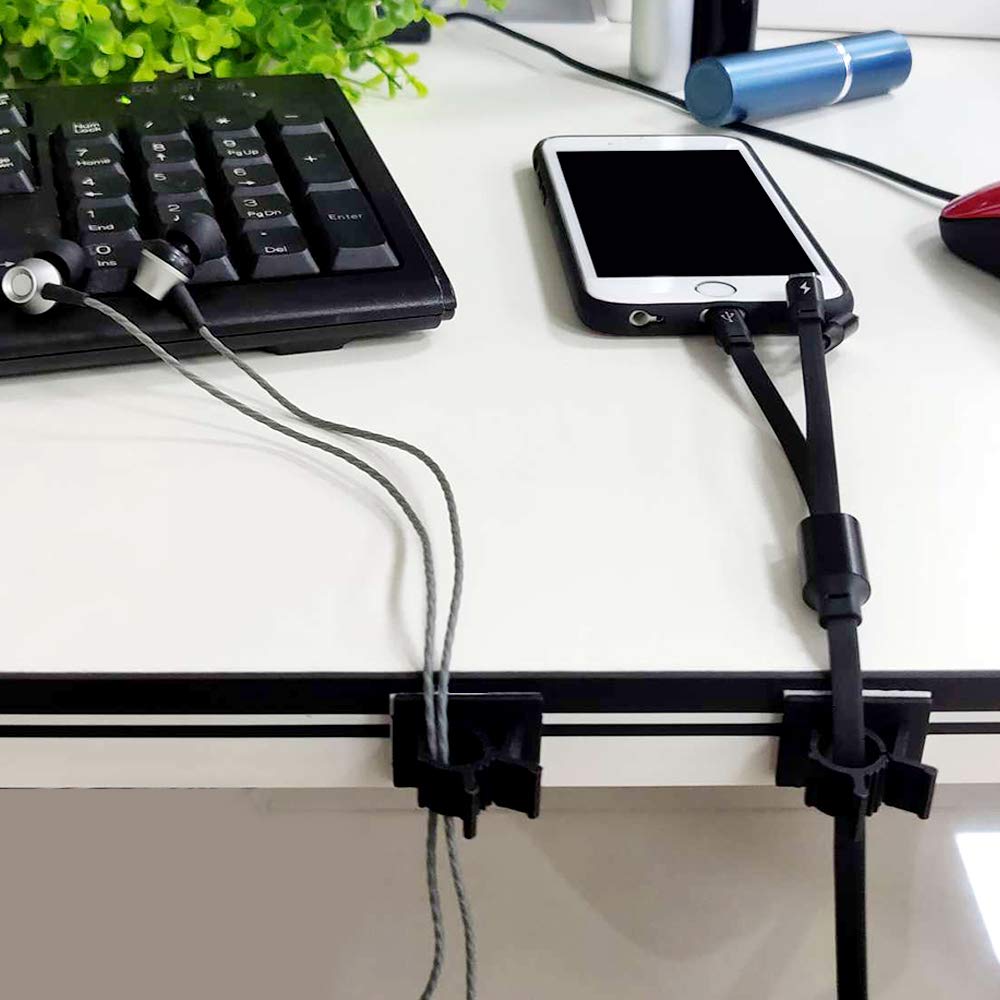 SHiZAK 100 Pack Adjustable Cable Tie Clips Adhesive Nylon Wire Clamps for Car, Home and Office, Black