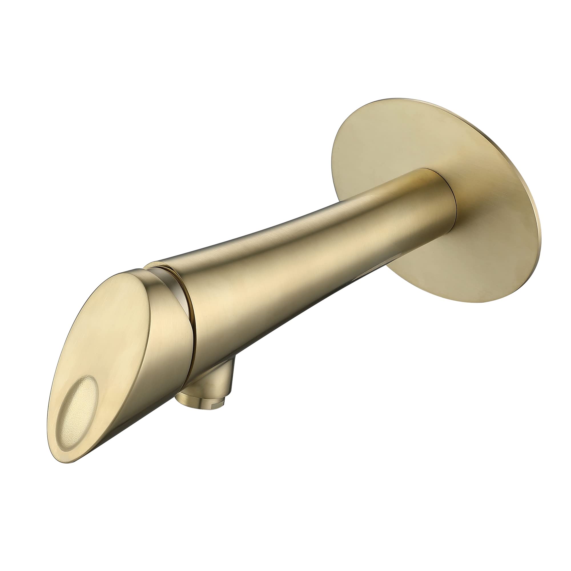 SJQKA-Bathroom Tap Wall Tap,Waterfall Bath Filler Tap with Extra Large Spout 2 Hole Wall Mounted Bath Mixer Tap (Gold)