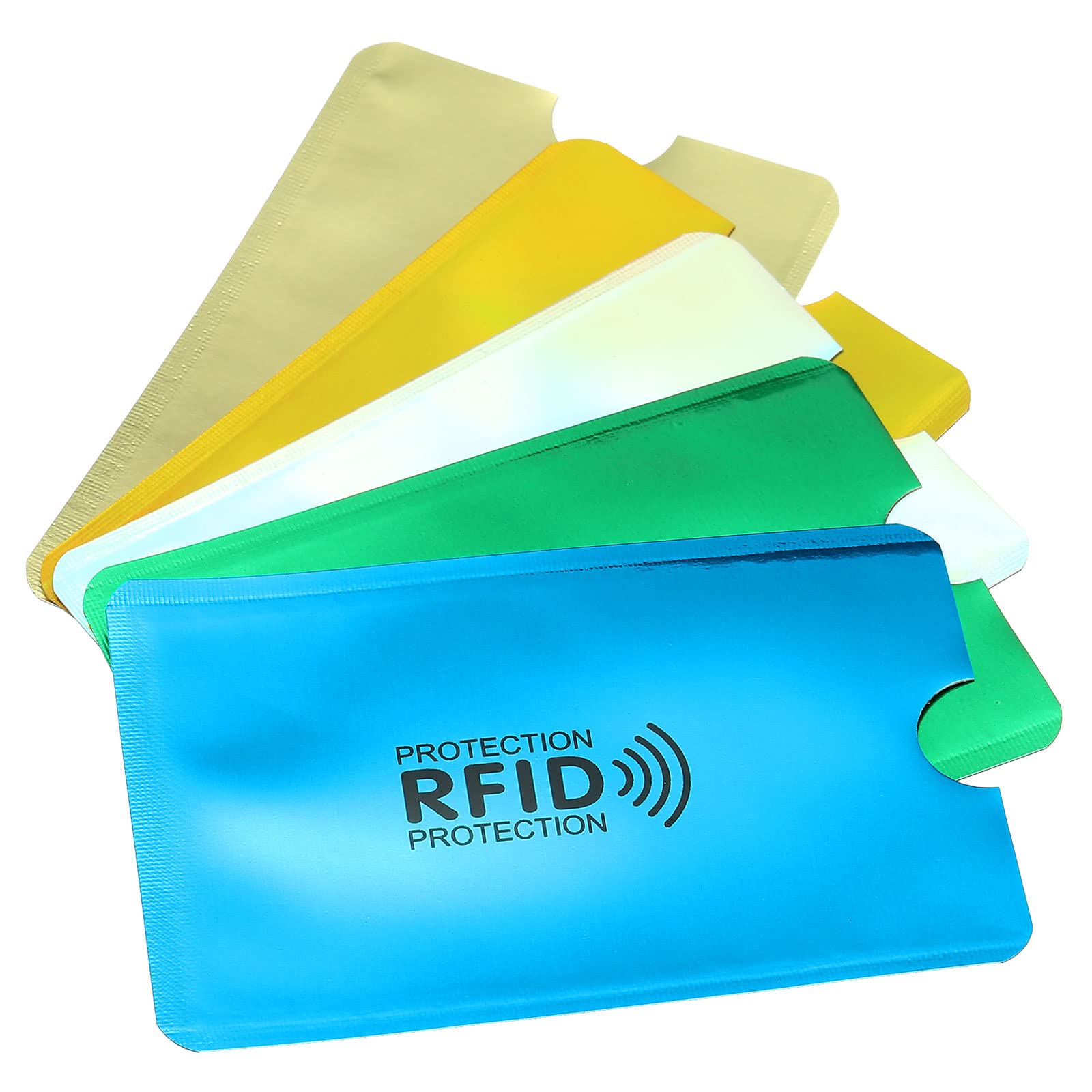 PATIKIL RFID Blocking Colorful Credit Card Sleeves,30 Pack Contactless Protector Holder for NFC Purse, 5 Colors