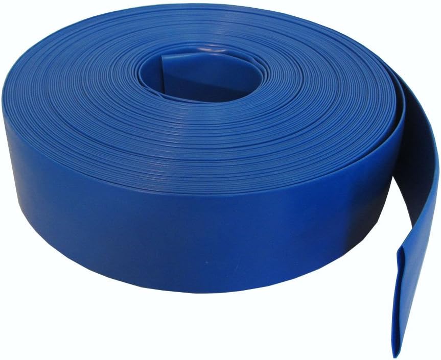 Sunsolar Heavy Duty Backwash Hose - 1.5" Discharge Hose for Swimming Pool Filters - Deluxe Pool Hose for Inground & Above Ground Pools - Durable, Flexible, Strong & Long Lasting - 100 Feet Long, Blue