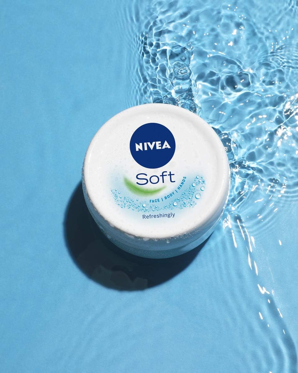 NIVEA Soft Moisturising Cream (200ml), 48H Face Moisturiser, Body and Hands with Vitamin E and Jojoba Oil, Hand Moisturiser - Image 3