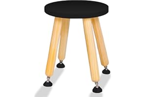 Cateam Montessori Wooden Step Stool – Adjustable Toddler Chair with Anti-Slip Feet – Kids Sitting & Standing Stool for Bathroom, Kitchen & Playroom – Set of 1 Black