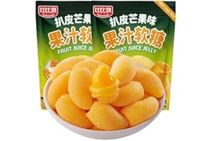 RETBST Mango Soft Candy Assorted Candy Chewing Candy Chinese Candy Fruit Flavor Candy Casual Snacks，Hand peeled candy,wedding candy,juice candy,Grape gummy (Mango flavor,2bag)