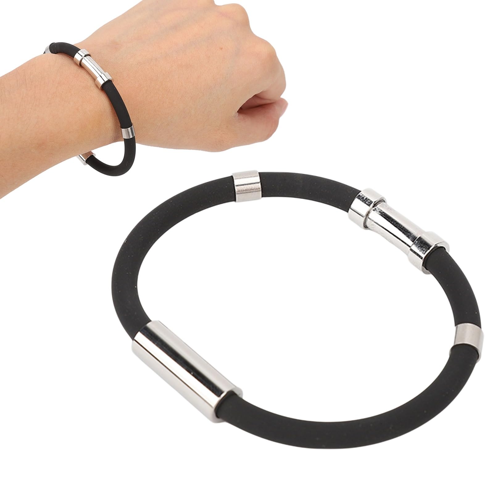 Anti Static Bracelet Electrostatic Removal Bracelet Silicone Eliminate Body Static Anti Static Wristband for Sports Winter(Black)