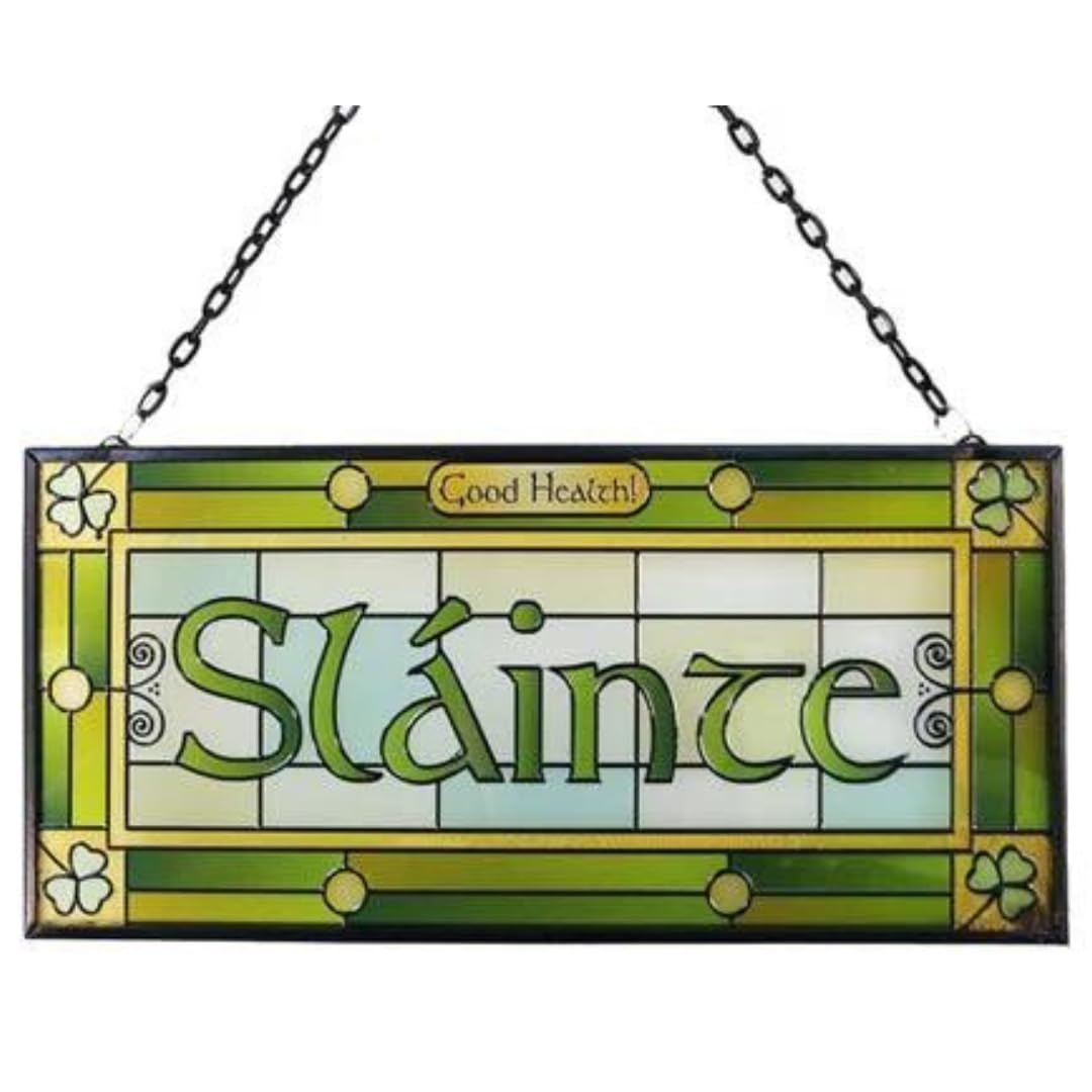 Slainte Stained Glass Suncatcher Plaque