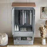 Generic 3 Door 2 Drawer Wardrobe Grey Oak MDF Melamine Handles view 3