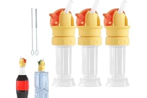 Water Bottle Spout Conversion Cap with Straw, Reusable Universal Straw Lid Adapter for Plastic Bottles, Spill Proof Flip Top 