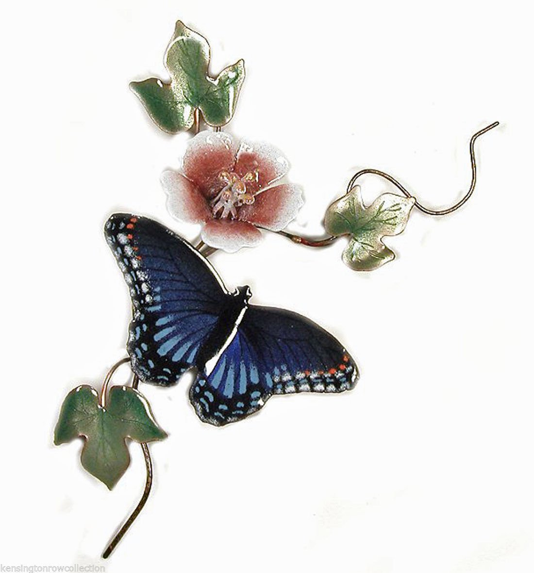 WALL ART RED SPOTTED PURPLE BUTTERFLY METAL WALL