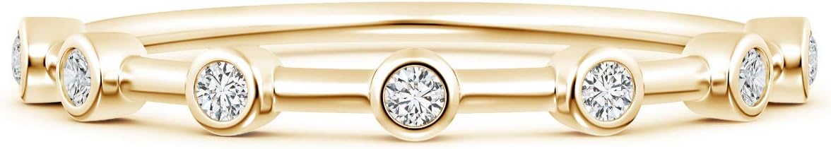 Lab Grown Diamond Bezel Set Half Eternity Womens Band in 14k Solid Gold/Sterling Silver|April Birthstone Jewelry, Wedding, Valentine, Birthday, Anniversary, Christmas Gift For Women