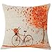 GBSELL Pillow Cover Owl Thanksgiving Turkey Cock Hen Pillow Case Sofa Throw Cushion Cover Home Decor,45cm45cm (Fall Bike)
