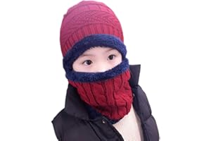 XYIYI Kids Winter Hat and Scarf Set, 2Pcs Warm Knit Beanie Cap and Scarf for 5-14 Years Old