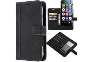 Ranyi for innioasis G1 G3 G5 MP3 Player Case, Universal Leather Wallet with Card Holder Slots Movable Clip Magnetic Flip Wall
