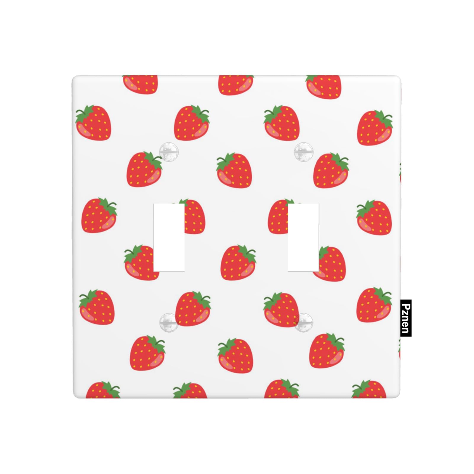 Photo 1 of Pznen Strawberry Double Toggle Light Switch Cover Boho Strawberries Wall Plate Covers 2-Gang Toggle Switch Plates Home Decorative Office