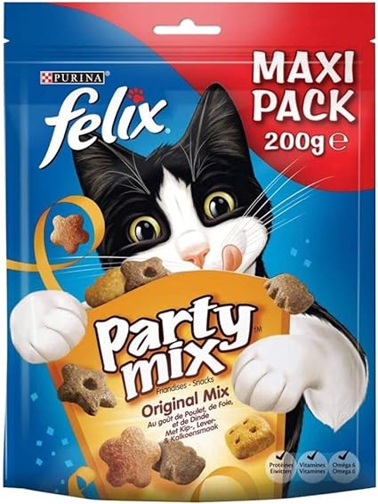 Felix Chats Croquettes Cats Felix Party Mix Original Chicken Liver Turkey Maxi Pack 0g Set Of 6 1 Amazon Co Uk Kitchen Home