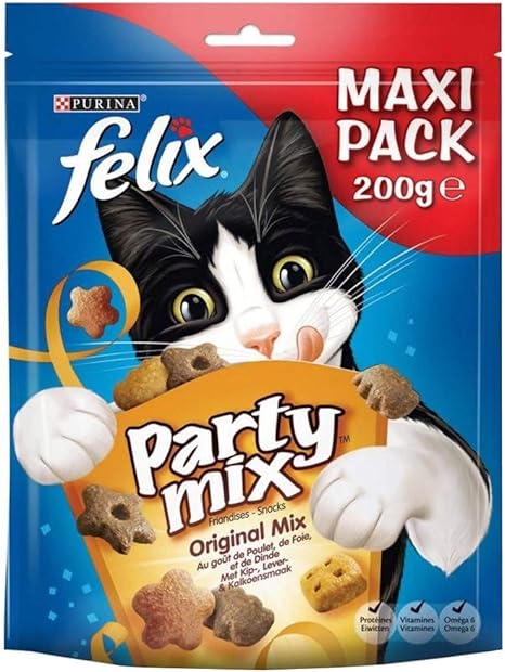 Felix Chats Croquettes Cats Felix Party Mix Original Chicken Liver Turkey Maxi Pack 0g Set Of 6 1 Amazon Co Uk Kitchen Home