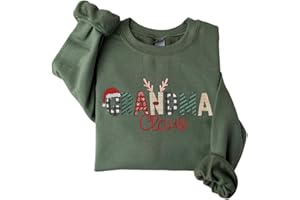 POPPOP Christmas Claus Embroidery Sweatshirt, Custom Mama Grandma Gigi Mimi Nickname, Gifts for Women Sweater