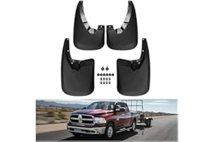 KIWI MASTER Mud Flaps for 2009-18 Dodge Ram 1500/2500/3500, 2019-2024 Dodge Ram 1500 Classic Heavy Duty Splash Guards (Only for Trucks Without OEM Fender Flares,Single Rear Wheels), Non-Drilling