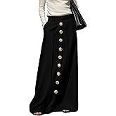 Women's Long Maxi Skirt Elegant High Waist H Line Long Straight Maxi Skirts for Women Casual Floor Pencil Skirt with Pockets